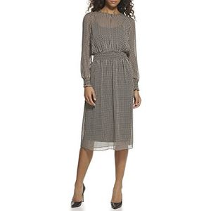 Tommy Hilfiger Midi-jurk voor dames, Bisque Multi, 40