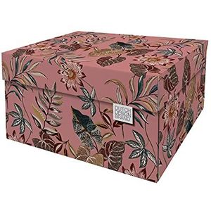 Dutch Design Brand Opbergdoos met deksel – opbergdozen – FSC-gecertificeerd, recyclebaar karton (afmetingen: 38,9 x 31,8 x 21,1 cm) (Floral Garden)