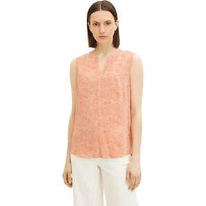 TOM TAILOR Dames Basic blousetop 1032330, 30089 - Orange Outline Design, 32