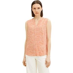 TOM TAILOR Dames Basic blousetop 1032330, 30089 - Orange Outline Design, 40