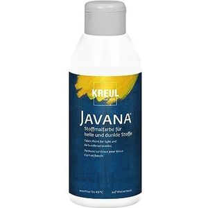 KREUL 91910 - Javana textielverf voor lichte stoffen, potje van 50 ml in zwart, gladde verf op waterbasis met romig karakter, dringt diep door in de vezels.