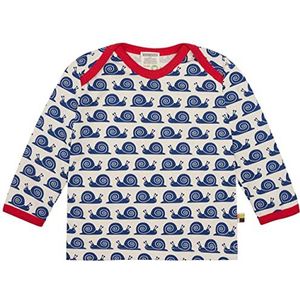 loud + proud Uniseks baby lange mouwen met print slak, GOTS-gecertificeerd T-shirt, ultra marine, 86/92 cm