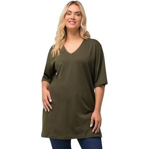 Ulla Popken Basic T-shirt voor dames, Bos groen, 46-48