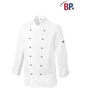 BP 1502-315 Heren kookjas met bijgeleverde borstzak gemaakt van puur katoen wit, maat 48