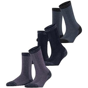 ESPRIT Dames Sokken Herringbone 3-Pack W SO Katoen Zijde Gedessineerd 3 paar, Veelkleurig (Sortiment 0010), 36-41