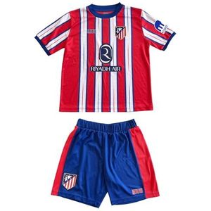 Atlético de Madrid, officiële replica minikit voor 1e team 24/25, Julián Álvarez, kinder-T-shirt en broek, rood-wit, design met wapen Atleti, rood en wit, maat 8