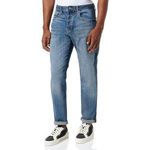 Armani Exchange Heren taps toelopende comfortabele katoenen denim medium blauwe jeans, Blauw, 28W
