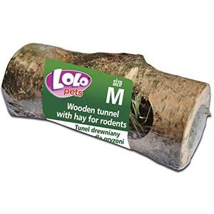 LOLO Pets Tunel houten vulling hooi M