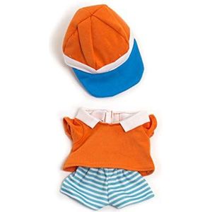 Miniland 31681 poppenkleding, oranje, wit, blauw, 21 cm
