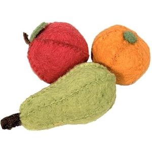 PAPOOSE TOYS - Fruits en Laine feutrée-friet, poire, oranje speelgoedvoer, meerkleurig (PP042)