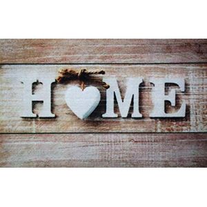 ID mat Home hart Boston, synthetische vezels, beige bruin, 50 x 80 x 0,5 cm