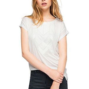 ESPRIT Collection Dames 036EO1K017-vloeiend zachte kwaliteit T-shirt, wit (Off White 110), 44 (Manufacturer Maat: XXL)