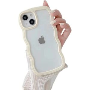 Yooface Beschermhoes van transparante siliconen voor iPhone 14 Plus, [camerabescherming] beschermhoes met kantmotief, [schokbestendig en valbestendig] beschermhoes 6,7 inch - geel