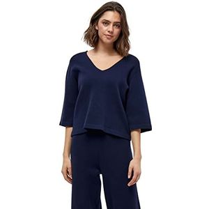 Peppercorn Rosalia V-hals Halve Mouw Gebreide Trui | Blauwe Truien Voor Vrouwen UK | Lente Dames Truien | Maat S