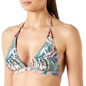 ESPRIT Women Beach Voorgevormde Gebloemde Halter Bikinitop Lichtgroen