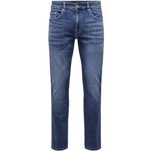 ONLY & SONS Heren Jeans ONSLOOM Slim 6756 - Slim Fit - Blauw - Medium Blue Denim, blauw (medium blue denim), 28W x 34L