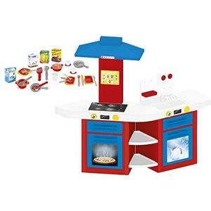 Keukenspeelgoed 110 x 100 cm - interactieve keuken met geluiden - met 33 accessoires - Dolu - Globo speelgoed - 41491