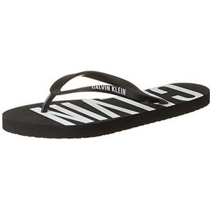 Calvin Klein dames ff sandaal teenslippers, zwart 001, Medium