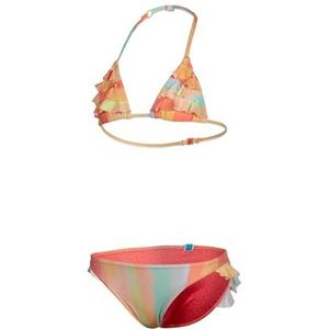 Arena Driehoekige bikini met waterprint voor meisjes, Multistripes, 62 cm