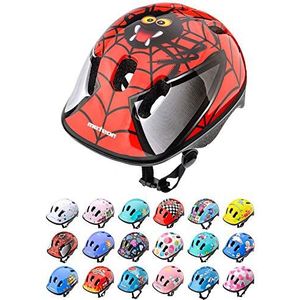 meteor® fietshelm kinderhelm MTB scooter helm helmet voor downhill scheidingshelm mountainbike inliner skatehelm BMX fietshelm jongens meisjes Fahrradhelmet bike KS06 (spider, S 48-52 cm)