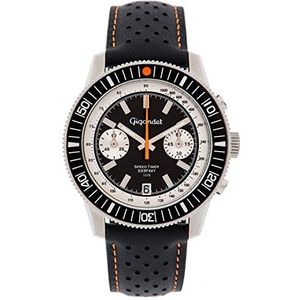 Gigandet Herenhorloge chronograaf kwarts analoog met leren armband Speed Timer G7-010, Zwart, Speed-timer