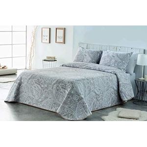 VIALMAN Sofia 29 Eenpersoonsbed Lichtgewicht sprei met kasjmier Design | Paisley Sprei 200 x 270 cm | Sprei bed & Sofa Sprei Taupe