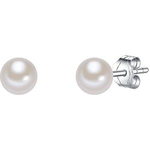 Valero Pearls Damesoorstekers, hoogwaardige zoetwaterparels van ca. 4 mm rond wit 925 sterling zilver - oorstekers met echte parels 186110