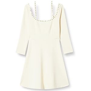 Pinko Accanito jurk met stippen van stof voor dames, N96_fumwit, 40 NL