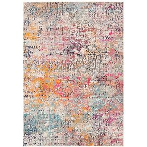 Safavieh Modern chique tapijt voor woonkamer, eetkamer, slaapkamer - Madison Collection, korte pool, grijs en roze, 61 x 91 cm