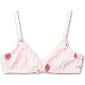 Meisjesbeha roze | Comfortabele en aangename beha zonder beugel voor meisjes van katoen-modal-mix. Ondergoed met verstelbare bandjes en rapen allover | meisjesbeha, roze, 140