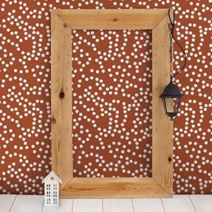 Apalis Vliesbehang Aborigine stippenpatroon bruin patroonbehang breed | vliesbehang wandbehang muurschildering foto 3D fotobehang voor slaapkamer woonkamer keuken | rood, 98171