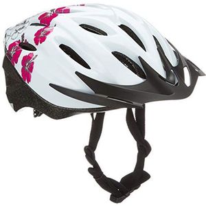 FISCHER Fietshelm voor volwassenen, fietshelm, cityhelm Hawaii, S/M, 54-59cm, wit roze