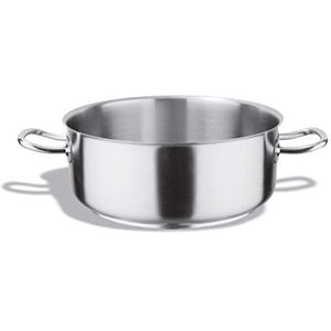 Pujadas P217.030 Inox-Pro braadpan zonder deksel, 8.40 liter inhoud, 30 cm diameter, 12,0 cm hoogte