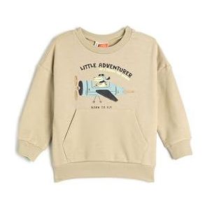Koton Babyboys Bedrukt Lange Mouwen Crew Neck Brushed Interieur Katoen Sweatshirt, beige (050), 18-24 Monate