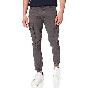 JACK & JONES Men Pants Cargo Jogger Trousers PAUL FLAKE AKM 542 Twill Stretch, Colour:Grey, Pant Size:34W / 34L