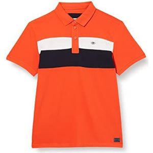 TOM TAILOR Uomini Piqué poloshirt met kleurblok 1032413, 10524 - Grenadine Red, S