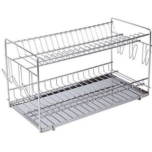 Sauvic 90970 - Serviesrek - Roestvrij Staal - Voor 20 Borden - 49 x 22,5 x 27 cm