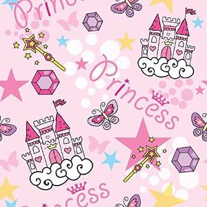 Homemania Tapijt bedrukt Pink Princess voor kinderen, huisdecoratie, antislip, voor woonkamer, slaapkamer, meerkleurig van polyester, katoen, 100 x 200 cm