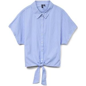 VERO MODA Dames Vmfanni Ss Short Tie Shirt WVN Ga, Hydrangea., XS