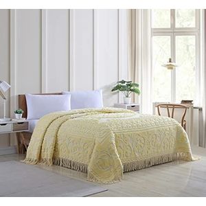 Beatrice Home Fashions Sprei, Chenille, Geel, Volledig