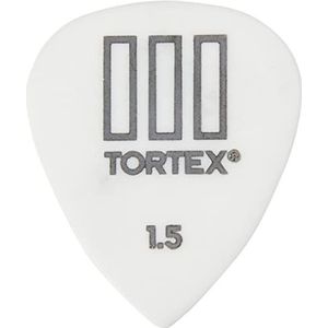 Dunlop Tortex T3 gitaarplectrum/picks met scherpe punt Set van 72 1.5mm wit