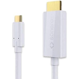 Sonero UCC010-010 USB-C naar HDMI 2.0 kabel, 4 K @ 60 Hz met 18 Gbps, USB 3.1, Alt Mode, Thunderboltandere USB-C computer, 1,0 m zwart USB-C naar HDMI 2.0. USB-C auf HDMI 2.0 1,5m wit