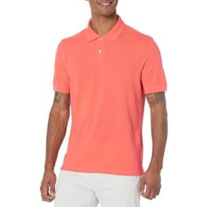 Amazon Essentials Men's Poloshirt van piqué-katoen met slanke pasvorm, Koraaloranje, M