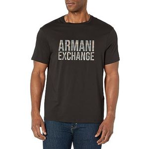 Armani Exchange Heren Slim Fit Large Borst Logo Tee T-shirt, zwart, XL