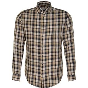 Seidensticker Zakelijk overhemd voor heren, shaped fit, zacht, kent-kraag, lange mouwen, 100% linnen, donkerblauw, 45