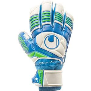 uhlsport Eliminator Aquasoft RF, volwassenen keepershandschoenen, zuiver wit/Pacific/Sky, 7.5