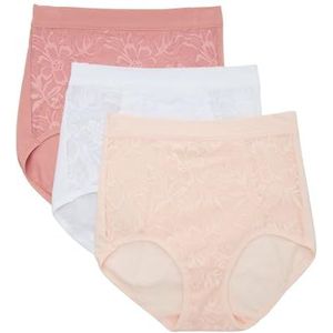 Bali Women's Breathe Underwear, High-Rise Briefs, Breathable Cotton Modal Lace Panties, 3-Pack