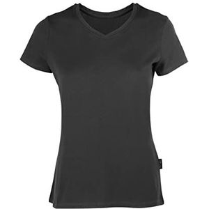 HRM Dames Luxe V-hals T-shirt, Donkergrijs, Maat XL I Premium Dames V-hals T-shirt Gemaakt van 100% Biologisch Katoen I Dames Basic Shirt Wasbaar tot 60°C I Hoogwaardige en Duurzame Damestops