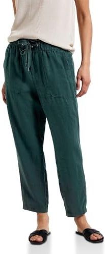 Street One - Paperbag Broek - Loose Fit - High Waist - Dames - Zwart - Katoen