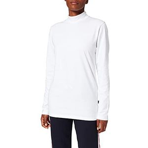 Trigema Dames shirt met lange mouwen met opstaande kraag, effen 537509, wit (wit 001), M